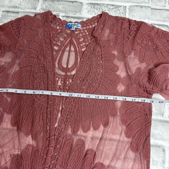 Rebellion Again dusty rose long kimono. Bohemian style. Lightweight. Size medium - Picture 10 of 14